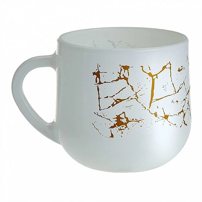 DELTA Кружка 320 мл 2022/DPP т/у Мрамор белый/золотой