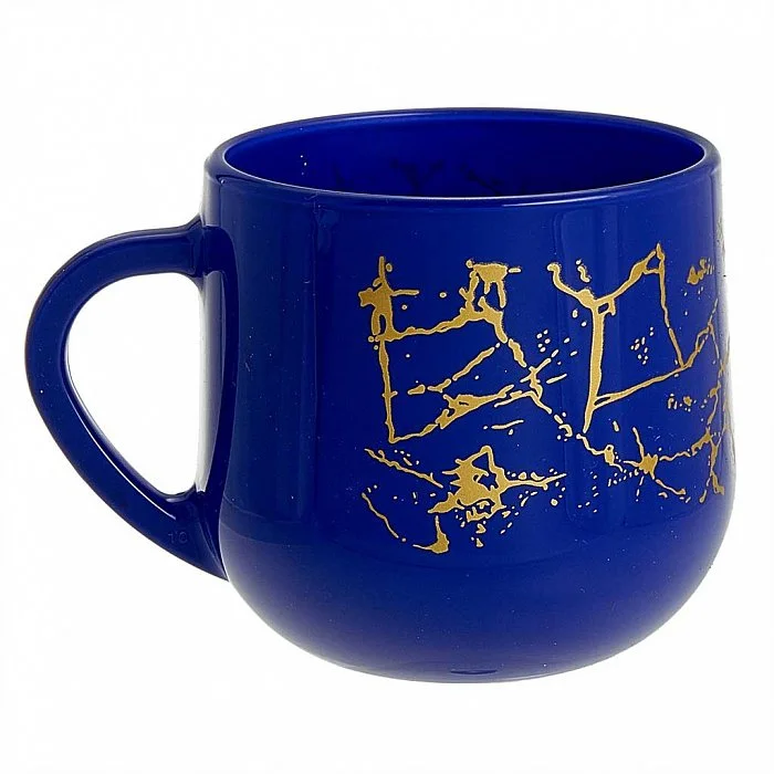 DELTA Кружка 320 мл 2022/DPP т/у Мрамор синий/золотой