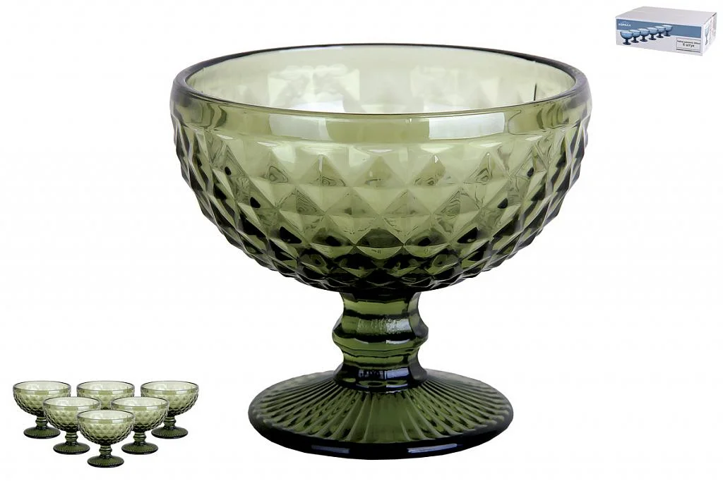 КОРАЛЛ Набор креманок 1/6 300мл Гвент GB2610D01DZS зеленый