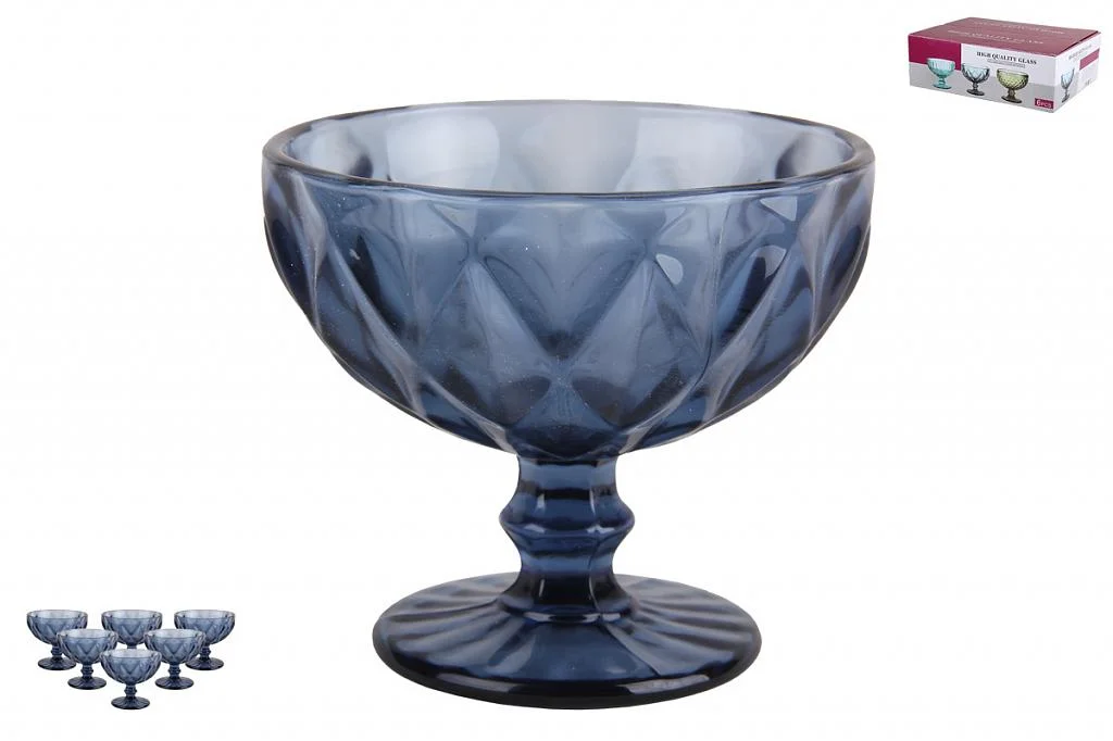 КОРАЛЛ Набор креманок 1/6 300мл Тебриз 4691 голубой