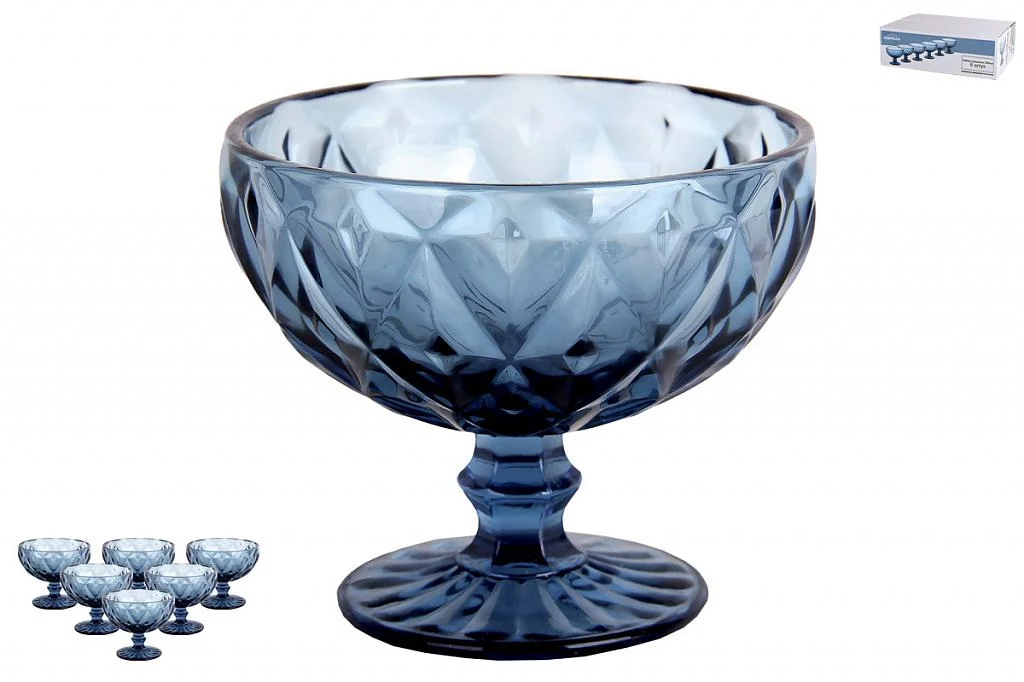 КОРАЛЛ Набор креманок 1/6 300мл Тебриз GB2610D01LJ синий