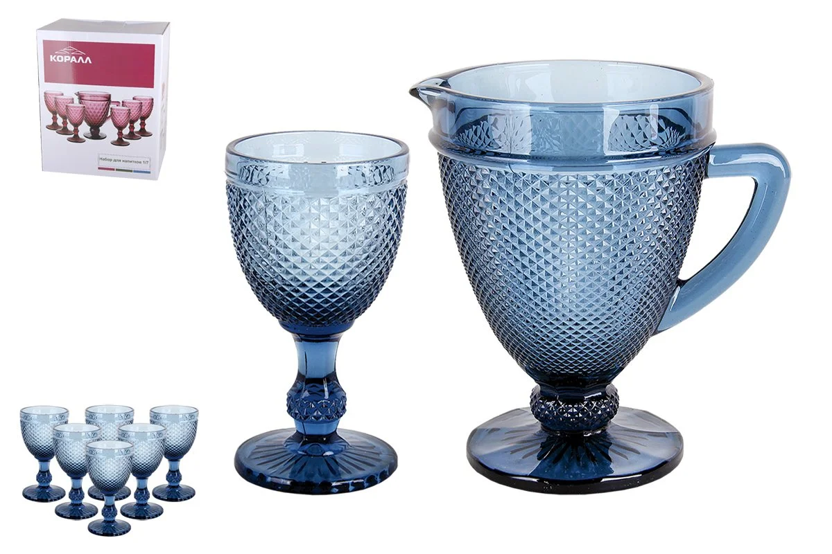 КОРАЛЛ Набор для напитков 1/7 1100мл./324мл. Грац GB2612V125ZS синий