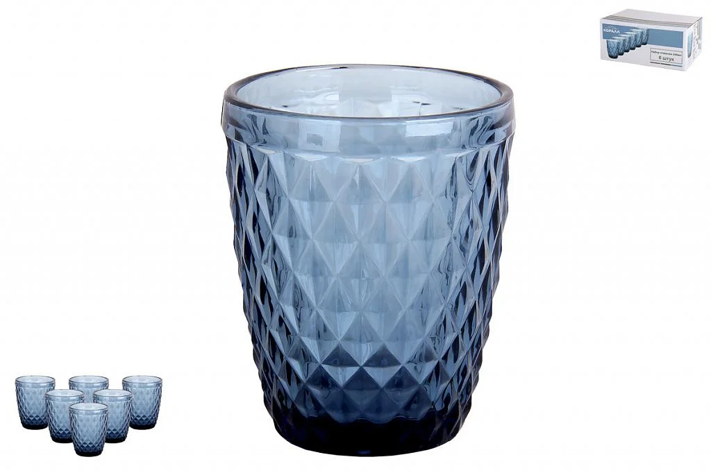 КОРАЛЛ Набор стаканов 1/6 240мл Гвент GB2604D5209DZS синий