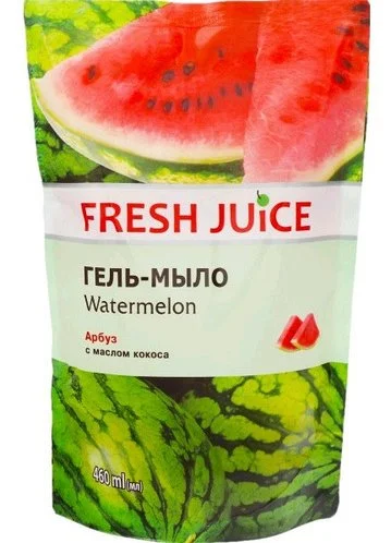 Fresh Juice Жидкое гель-мыло с экстрактом арбуза и кокосовым маслом дой-пак 460мл