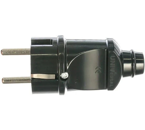 UNIVersal Евровилка прямая черная 16А 250В 53130