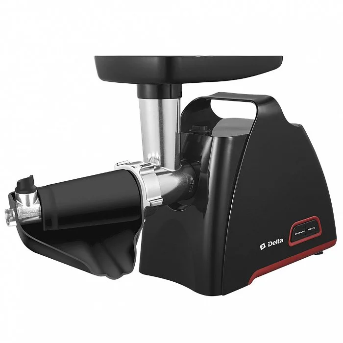 DELTA Мясорубка электрическая 2000 Вт DL-6105M черная с красным + насадка для томатов