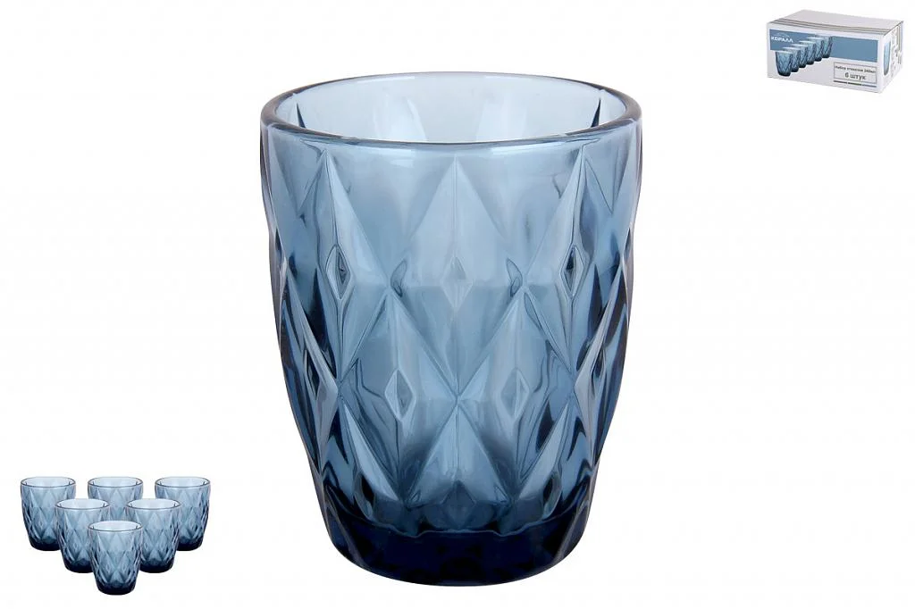 КОРАЛЛ Набор стаканов 1/6 240мл Тебриз синий GB2604D5209LJ