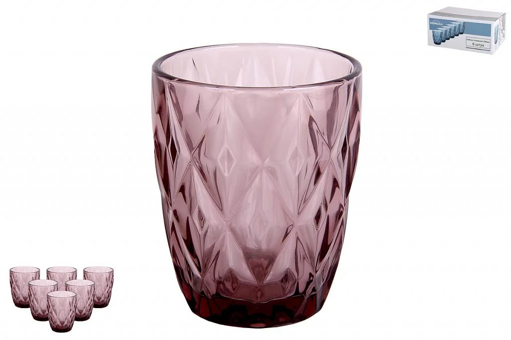 КОРАЛЛ Набор стаканов 1/6 240мл Тебриз фиолетовый GB2604D5209LJ