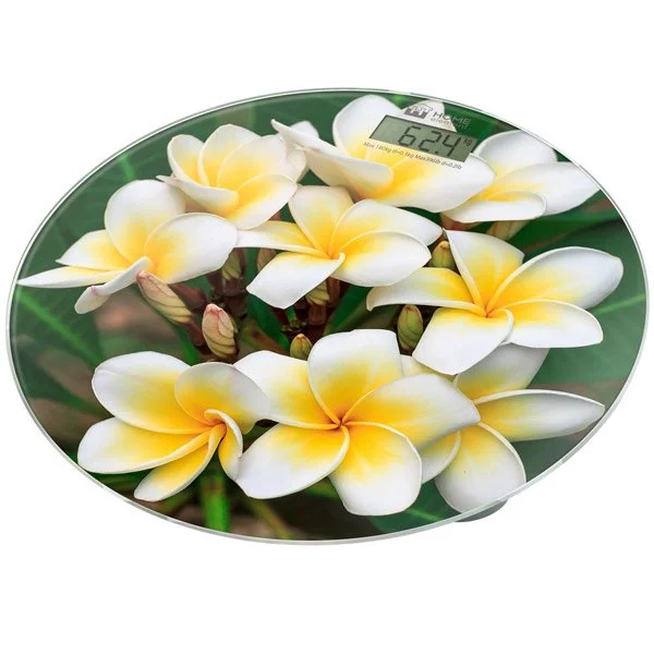 HOME ELEMENT Весы напольные электронные HE-SC908 Белые плюмерии