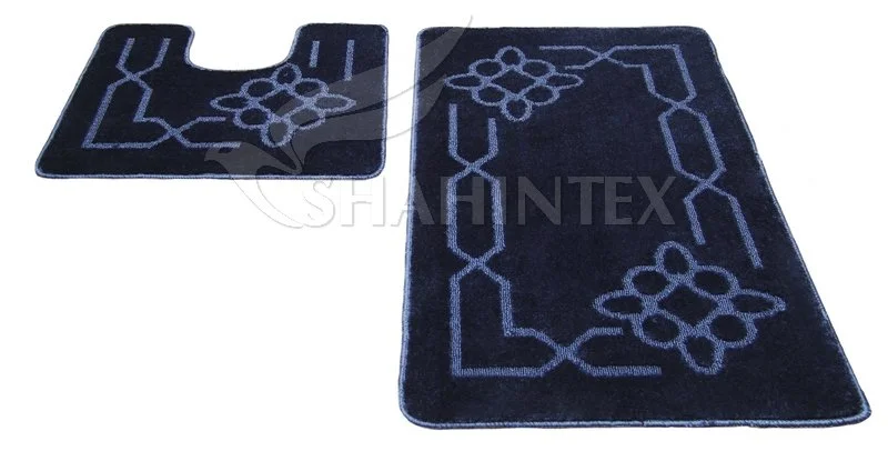 SHAHINTEX Набор ковриков для ванной ТЕМНО СИНИЙ 60*100+60*50 8173