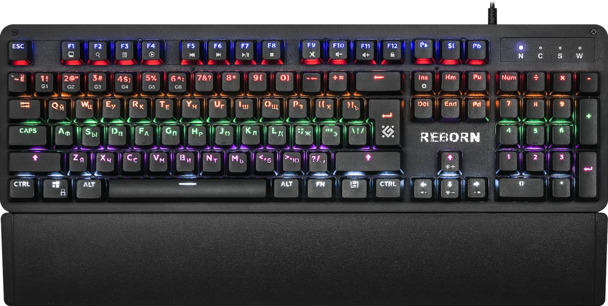 Defender Механическая клавиатура Reborn GK-165DL RU,anti-ghost,радужная