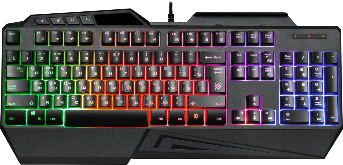 Defender Проводная игровая клавиатура GK-310L RU,RGB подсветка,19 Anti-Ghost