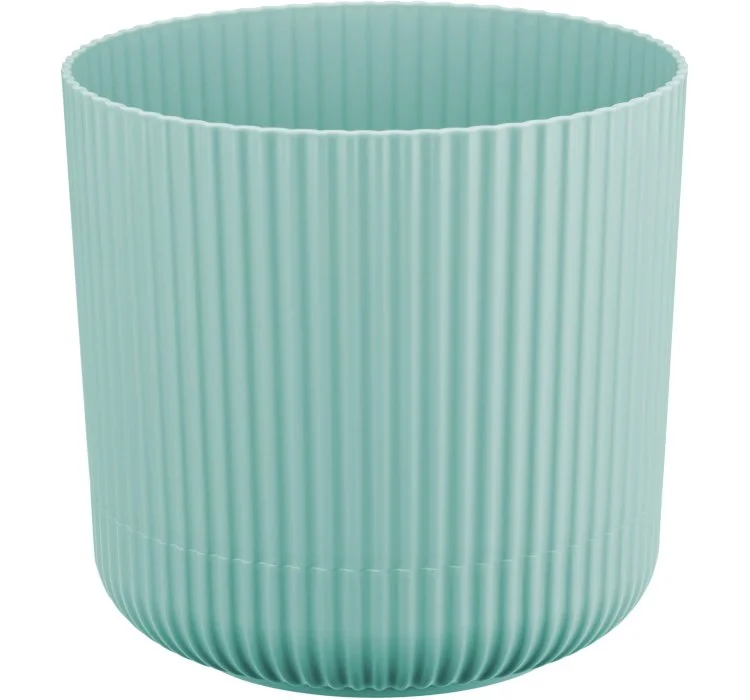 М-ПЛАСТИКА Кашпо 3,6л ВЕЛЬВЕТ МОРСКАЯ ВОЛНА д=180мм с пристегнутым поддоном М 3182