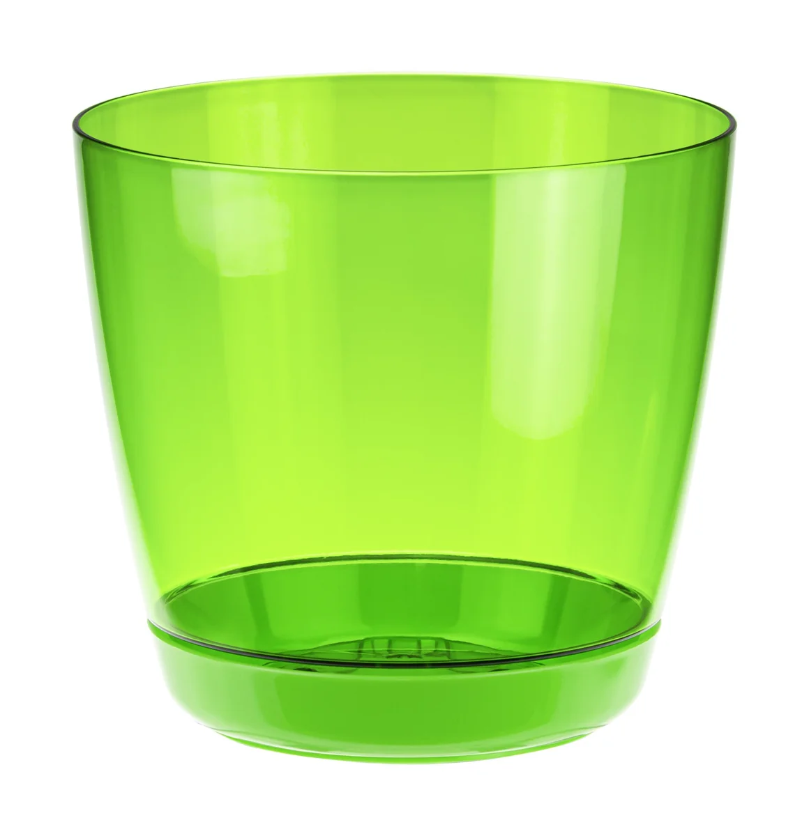 М-ПЛАСТИКА Кашпо 1,5л ОРХИДЕЯ ЗЕЛЕНЫЙ ПРОЗРАЧНЫЙ д=140мм с поддоном М 3050