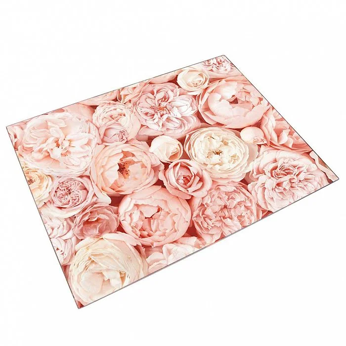 ZERAKS Доска разделочная 30×40 см стеклянная ДВ7-016 Пионы