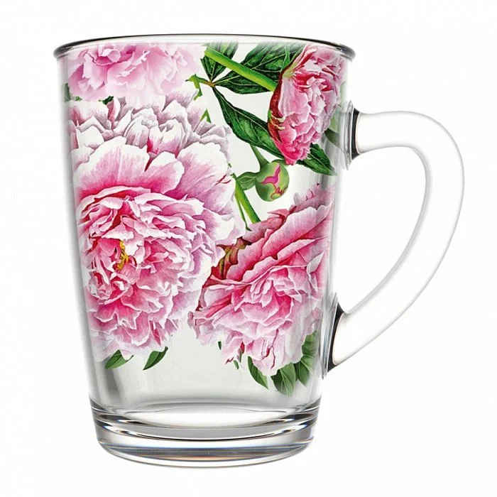 ДЕКОСТЕК Кружка для чая 300 мл (Пионы) 334-Д