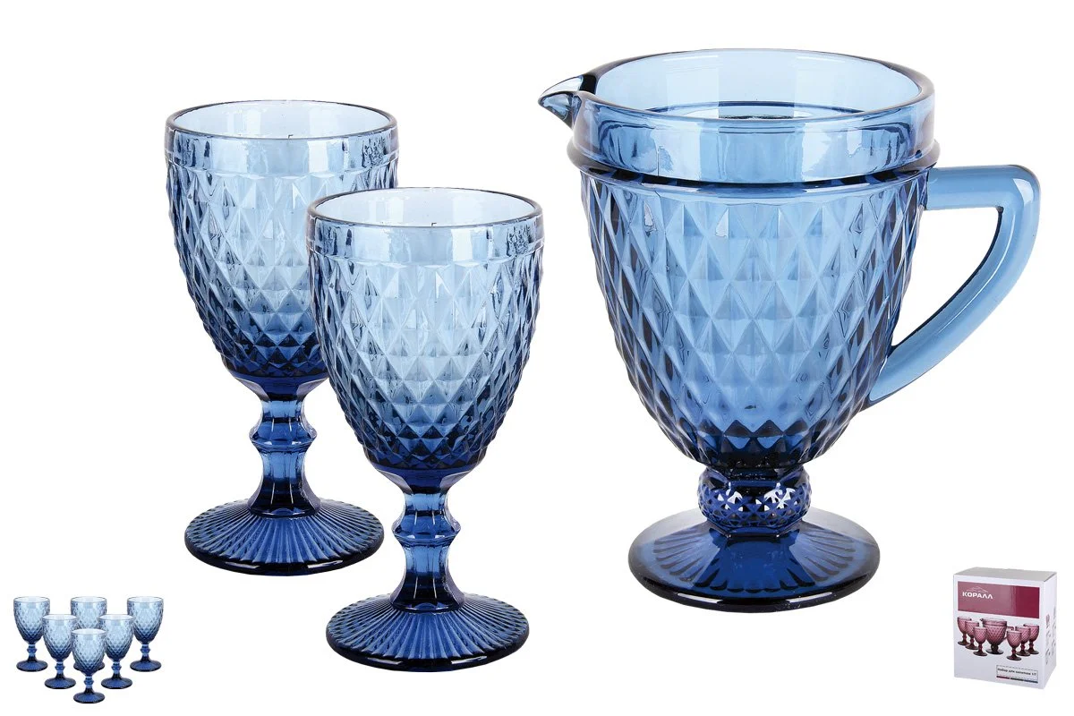 КОРАЛЛ Набор для напитков 7пр. Гвент синий GB2612D125DZS