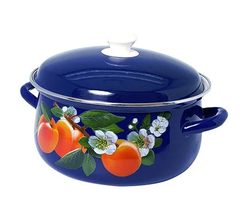 КМК Кастрюля 3л сфер.с об.с рис.(син.) 61915-123/4.02-У4 (стеклянная крышка)