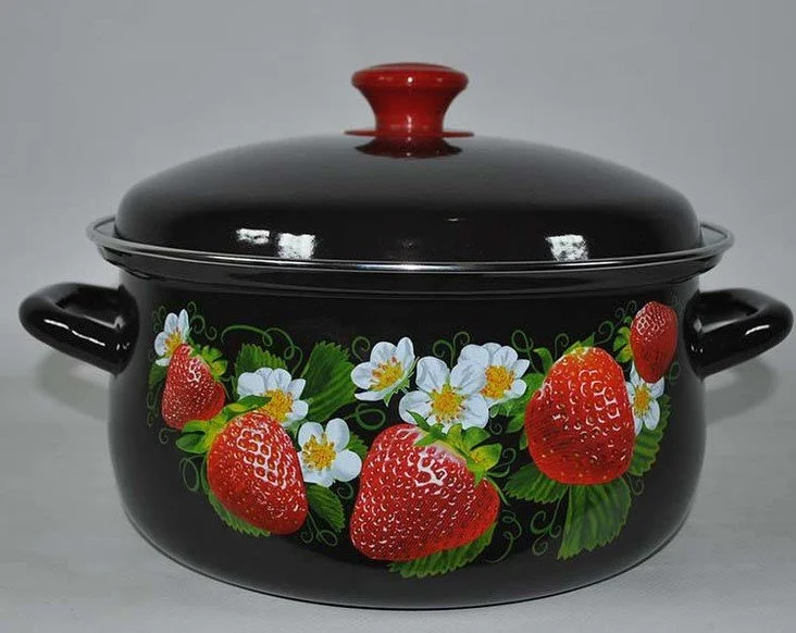 КМК Кастрюля 4л сфер.с об.с рис.(корич.) 61904-142/4.02-У4 (стеклянная крышка)