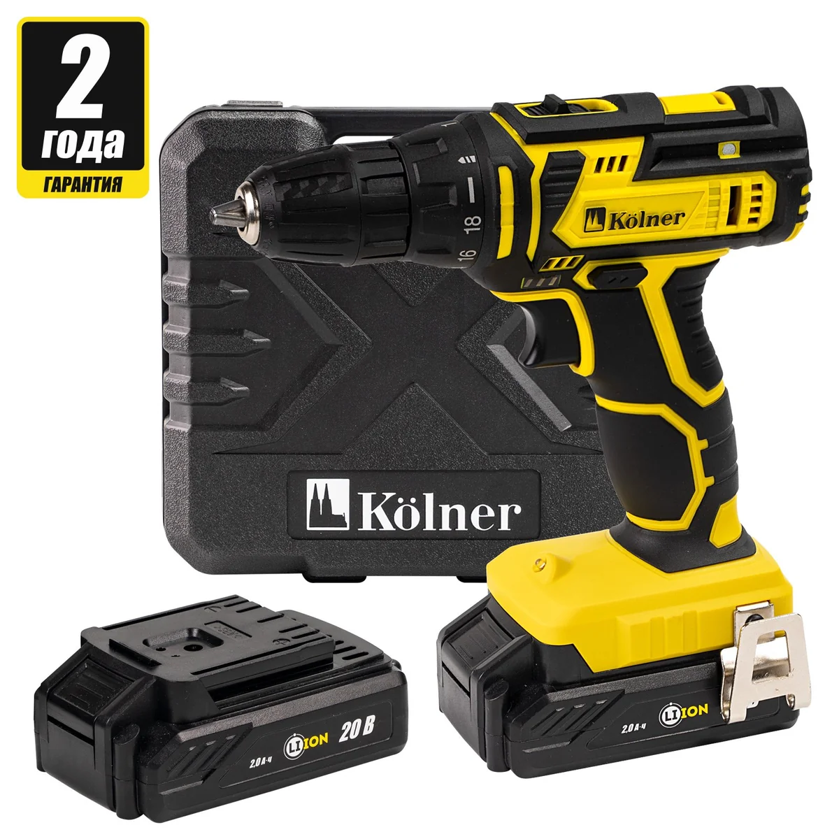 KOLNER Аккумуляторная дрель-шуруповерт KCD 20-2LC