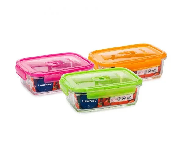 LUMINARC Pure Box Active neon mix Контейнер для пищи 1220 мл P4565 микс