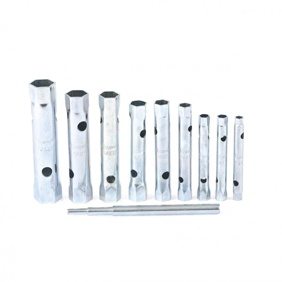 SPARTA Набор ключей-трубок торцевых, 6 - 22 мм, вороток, оцинкованные, 9 шт. 137525