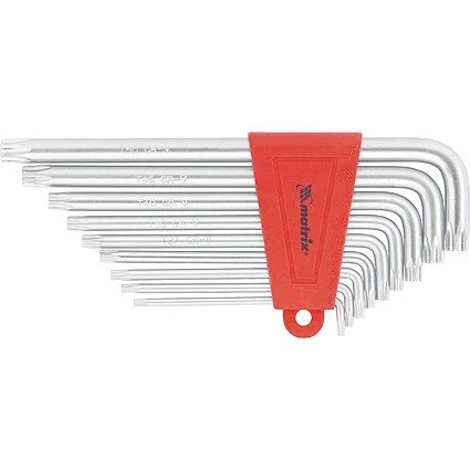 MATRIX Набор ключей имбусовых Torx , 9 шт, T10-T50, CrV, удлиненных, с сатиновым покрытием 12306