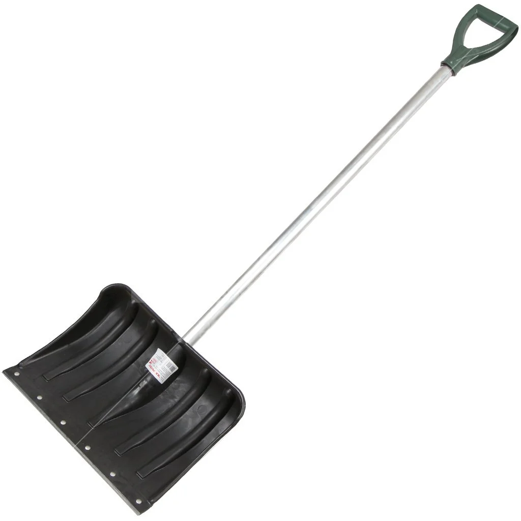 Лопата для снега, полотно 360х360 мм, алюминиевый черенок 32 мм, с ручкой 68108-3