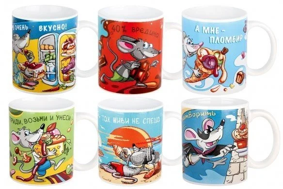 КОРАЛЛ Кружка 340 мл.Юмор-мышки WM6DM19
