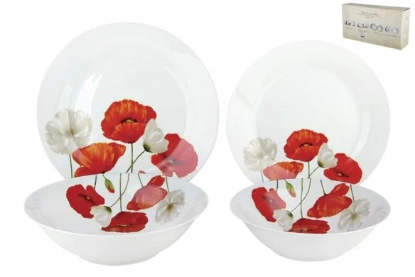 КОРАЛЛ Набор столовый 19пр. Маки YQ1619