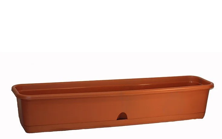 М-ПЛАСТИКА Балконный ящик с поддоном 800 мм М 3222 терракотовый