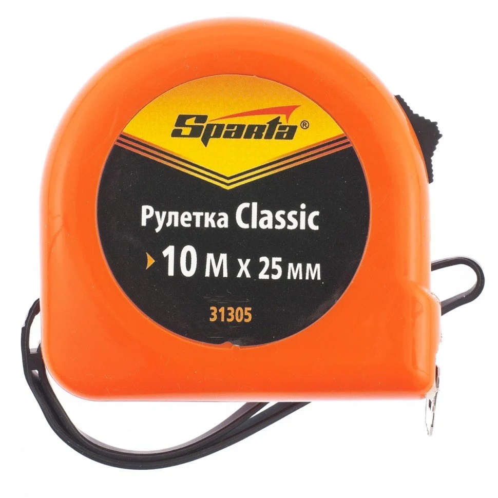 Sparta Рулетка Classic, 10 м х 25 мм, пластиковый корпус 31305
