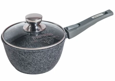 МЕЧТА Ковш 1,2 л АП Гранит 081701 со съемной ручкой и стеклянной крышкой