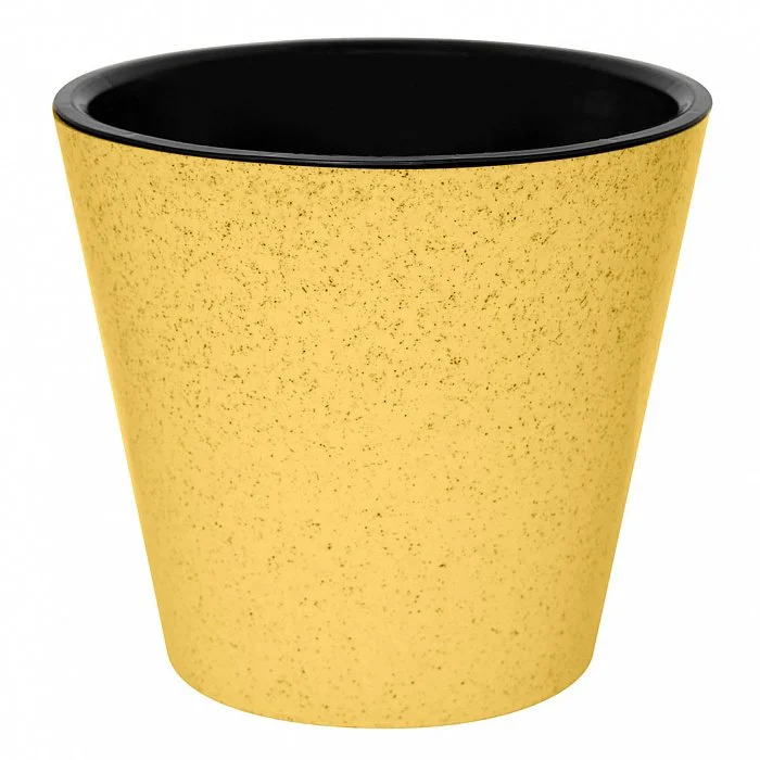 PLASTIC REPUBLIC Горшок для цветов Pepper 160 мм, 1,6 л с дренажной вставкой (желтый) 221606403/01