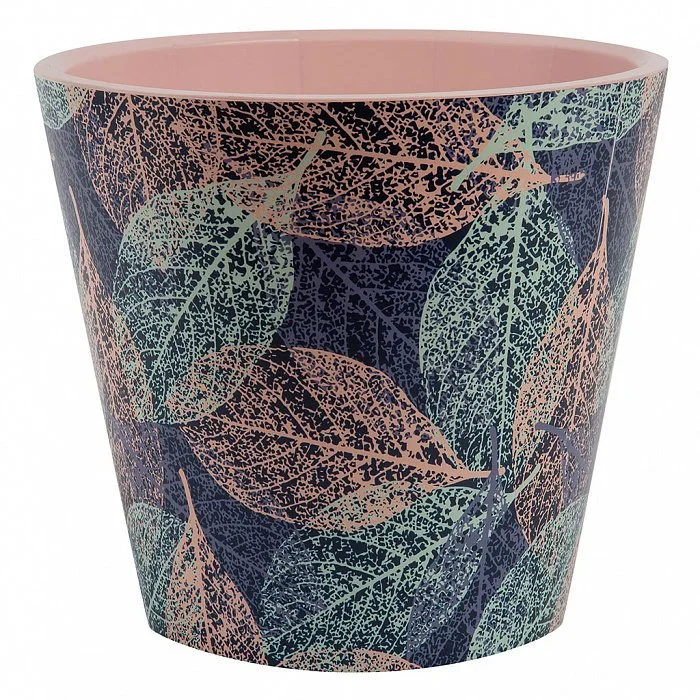 PLASTIC REPUBLIC Горшок для цветов London Deco 160 мм, 1,6 л ING6204ТУ-ЛМ с декором Туманное утро