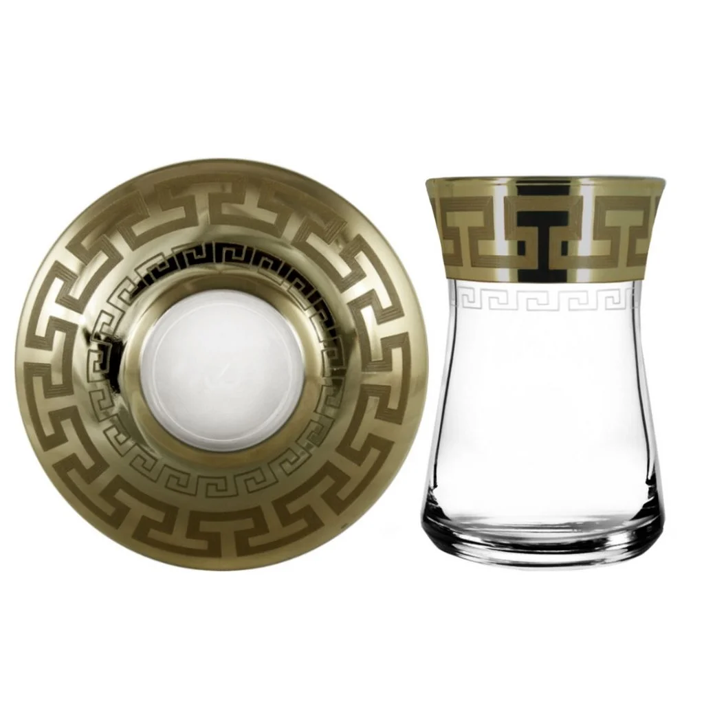 ГУСЬ ХРУСТАЛЬНЫЙ Набор чайный 12 предметов с узором Греческий узор GE03-361/1349/S