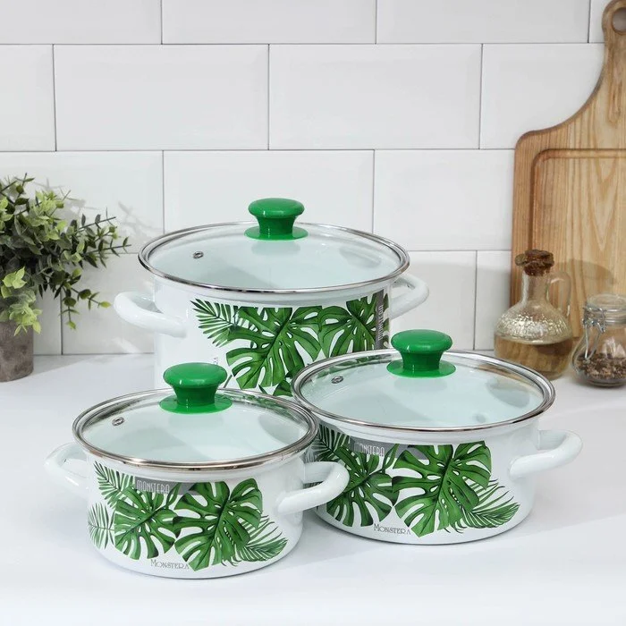 КМК Набор кастрюль 3 пр Монстера 5-1- Экстра : 1,5л 2,3л 5л