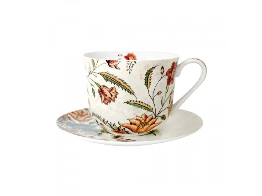 КОРАЛЛ Пара чайная Jumbo Butterfly Flora 370мл B0940-A06952