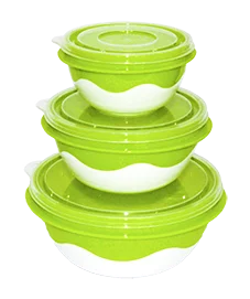 АР ПЛАСТ Набор мисочек Матрёшка 03064 оливковый
