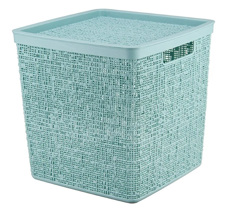 М-ПЛАСТИКА Коробка 17л БЯЗЬ МОРСКАЯ ВОЛНА с крышкой 28*28*28см М 2327