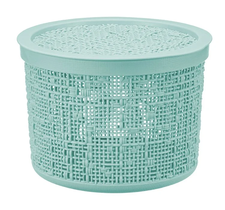 М-ПЛАСТИКА Коробка 2л БЯЗЬ МОРСКАЯ ВОЛНА с крышкой D=17см М 2328