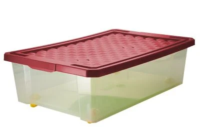 Ящик для хранения Optima 30л на роликах бордовый (BQ2574БРД)