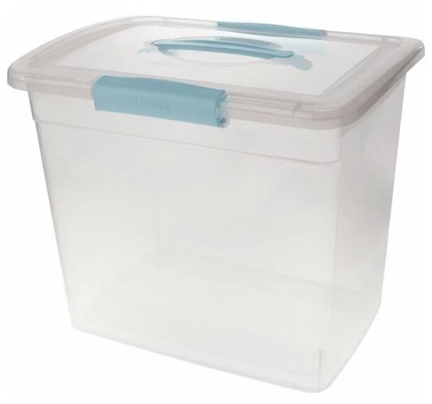 Ящик для хранения Laconic с защелками и ручкой 20 л небесный прозрачный (BQ2526НБСПР)