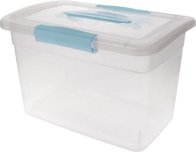 Ящик для хранения Laconic с защелками и ручкой 14 л небесный прозрачный (BQ2525НБСПР)