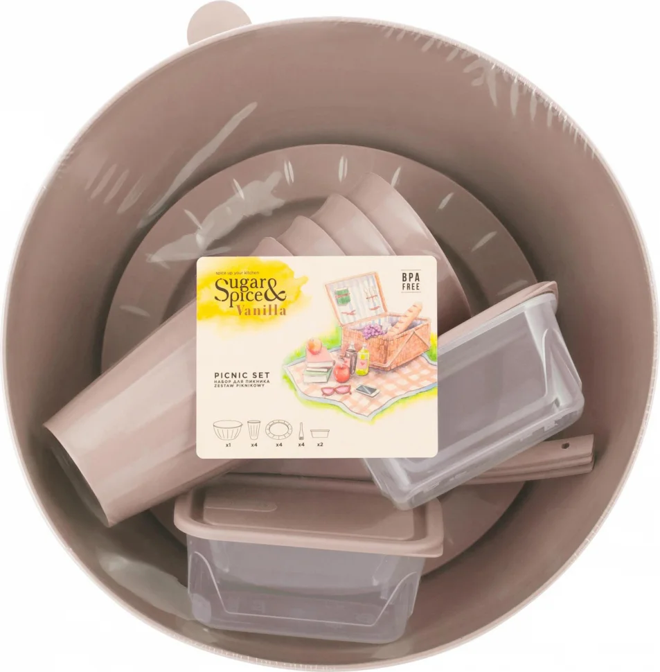 Набор для пикника Sugar&Spice Vanilla на 4 персоны (15 предметов) латте 00-00014501