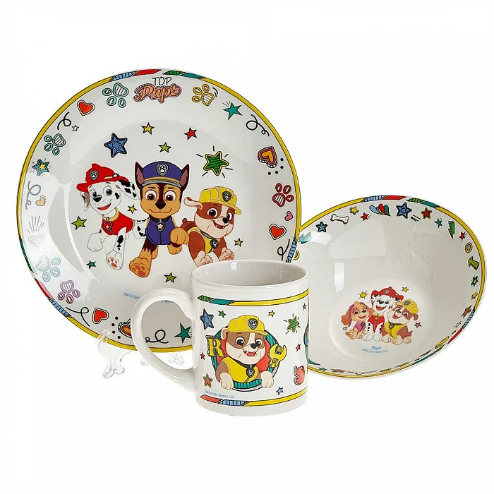 DELTA Набор посуды 3 предмета детский КРС-1749 Щенячий патруль (фарфор)