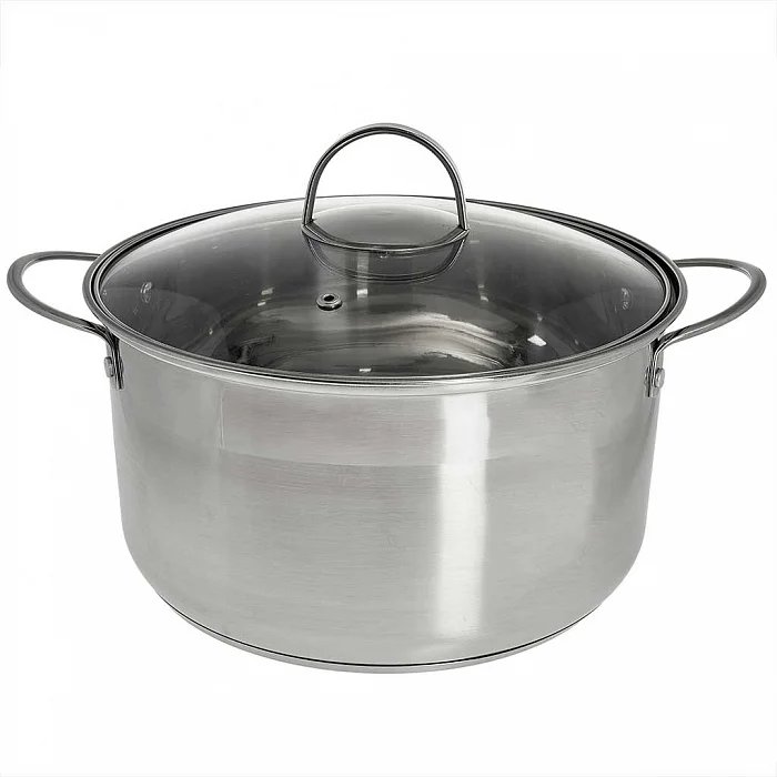 WEBBER Кастрюля 4,8 л, 22 см, из нержавеющей стали со стеклянной крышкой BE-349/2