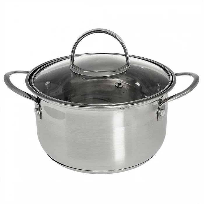 WEBBER Кастрюля 1,9 л, 16 см, из нержавеющей стали со стеклянной крышкой BE-346/2