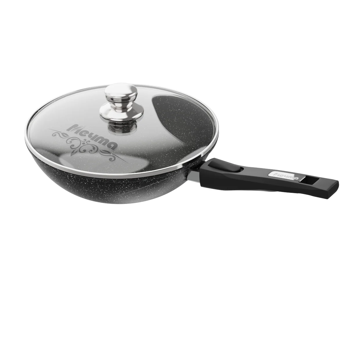 МЕЧТА Сковорода-вок гранит star с078803 28см. съемн.ручк+кр