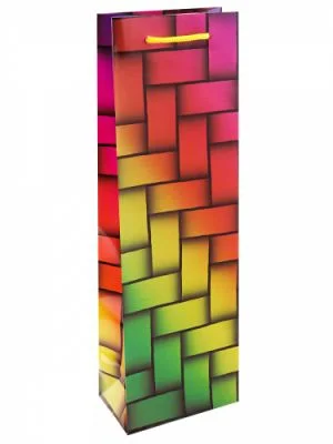 Пакет подарочный с глянцевой ламинацией 12x36x8,5 см (Bottle) Яркие краски, 157 г ПКП-7339